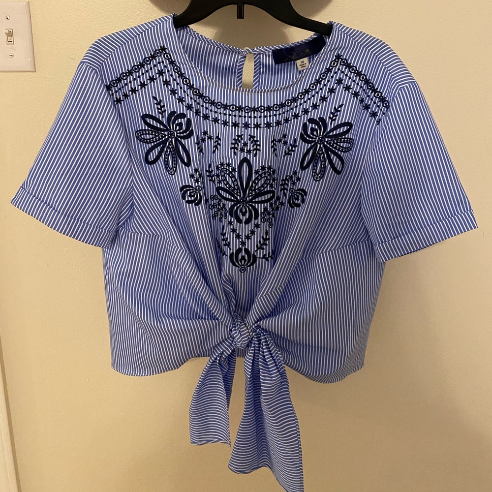 Striped blue shirt